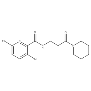 3,6-dichloro-N-[3-oxo-3-(piperidin-1-yl)propyl]pyridine-2-carboxamide结构式