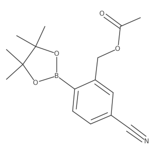 5-Cyano-2-(4,4,5,5-tetramethyl-1,3,2-dioxaborolan-2-yl)benzyl acetate结构式