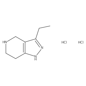 3-Ethyl-4,5,6,7-tetrahydro-1H-pyrazolo[4,3-c]pyridine dihydrochloride结构式
