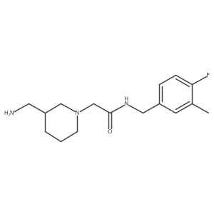 1-Piperidineacetamide, 3-(aminomethyl)-N-[(4-fluoro-3-methylphenyl)methyl]-结构式