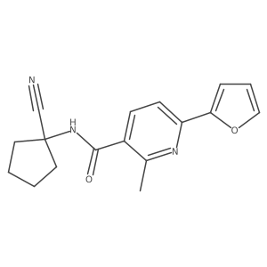 N-(1-cyanocyclopentyl)-6-(furan-2-yl)-2-methylpyridine-3-carboxamide结构式