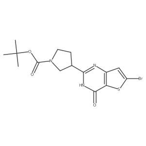 Tert-butyl 3-(6-bromo-4-oxo-3,4-dihydrothieno[3,2-d]pyrimidin-2-yl)pyrrolidine-1-carboxylate Structure