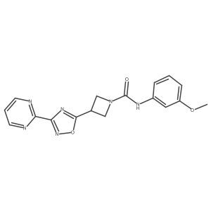 N-(3-methoxyphenyl)-3-[3-(pyrimidin-2-yl)-1,2,4-oxadiazol-5-yl]azetidine-1-carboxamide结构式