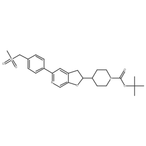4-[5-(4-Methanesulfonylmethylphenyl)-2,3-dihydrofuro[2,3-c]pyridin-2-yl]-piperidine-1-carboxylic acid tert-butyl ester结构式
