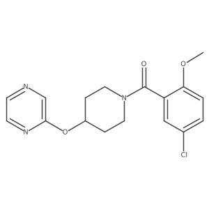 (5-Chloro-2-methoxyphenyl)(4-(pyrazin-2-yloxy)piperidin-1-yl)methanone结构式