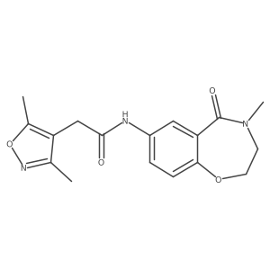 2-(3,5-dimethylisoxazol-4-yl)-N-(4-methyl-5-oxo-2,3,4,5-tetrahydrobenzo[f][1,4]oxazepin-7-yl)acetamide结构式