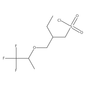 2-(((1,1,1-Trifluoropropan-2-yl)oxy)methyl)butane-1-sulfonyl chloride Structure