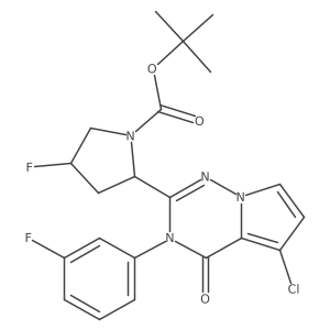 tert-Butyl (2S,4S)-2-(5-chloro-3-(3-fluorophenyl)-4-oxo-3,4-dihydropyrrolo[2,1-f][1,2,4]triazin-2-yl)-4-fluoropyrrolidine-1-carboxylate Structure