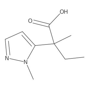 2-Methyl-2-(1-methyl-1H-pyrazol-5-yl)butanoic acid结构式