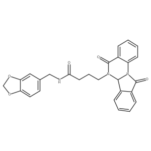 N-(1,3-benzodioxol-5-ylmethyl)-4-(5,11-dioxo-6a,11-dihydroisoindolo[2,1-a]quinazolin-6(5H)-yl)butanamide结构式