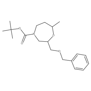 tert-Butyl (2R,7R)-2-((benzyloxy)methyl)-7-methyl-1,4-oxazepane-4-carboxylate结构式