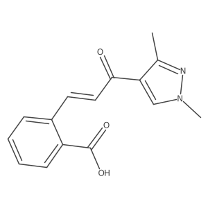 (E)-2-(3-(1,3-dimethyl-1H-pyrazol-4-yl)-3-oxoprop-1-en-1-yl)benzoic acid Structure