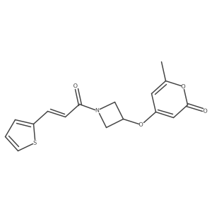 (E)-6-methyl-4-((1-(3-(thiophen-2-yl)acryloyl)azetidin-3-yl)oxy)-2H-pyran-2-one Structure