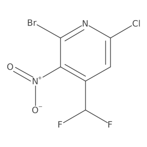 2-Bromo-6-chloro-4-(difluoromethyl)-3-nitropyridine结构式