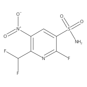 2-(Difluoromethyl)-6-fluoro-3-nitropyridine-5-sulfonamide Structure