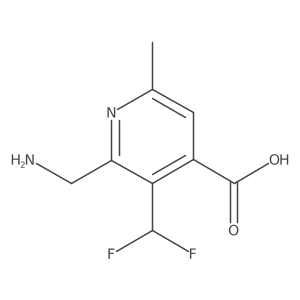 2-(Aminomethyl)-3-(difluoromethyl)-6-methylpyridine-4-carboxylic acid结构式