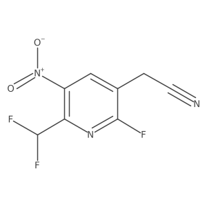 2-(Difluoromethyl)-6-fluoro-3-nitropyridine-5-acetonitrile Structure