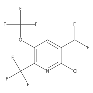 2-Chloro-3-(difluoromethyl)-5-(trifluoromethoxy)-6-(trifluoromethyl)pyridine结构式