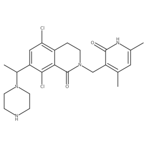 5,8-Dichloro-2-[(1,2-dihydro-4,6-dimethyl-2-oxo-3-pyridinyl)methyl]-3,4-dihydro-7-[1-(1-piperazinyl)ethyl]-1(2h)-isoquinolinone Structure