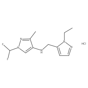 1-(difluoromethyl)-N-[(2-ethylpyrazol-3-yl)methyl]-3-methylpyrazol-4-amine;hydrochloride结构式