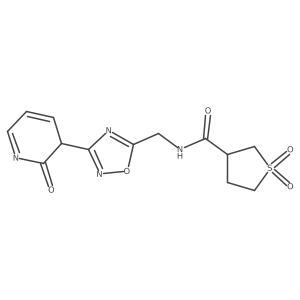 1,1-dioxo-N-[[3-(2-oxo-3H-pyridin-3-yl)-1,2,4-oxadiazol-5-yl]methyl]thiolane-3-carboxamide结构式