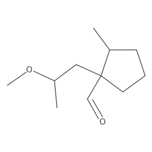1-(2-Methoxypropyl)-2-methylcyclopentane-1-carbaldehyde结构式