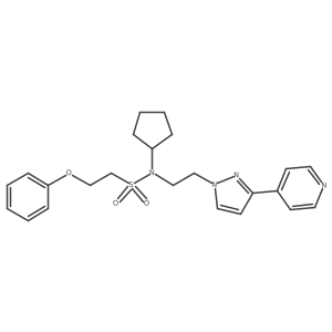 N-cyclopentyl-2-phenoxy-N-(2-(3-(pyridin-4-yl)-1H-pyrazol-1-yl)ethyl)ethanesulfonamide Structure