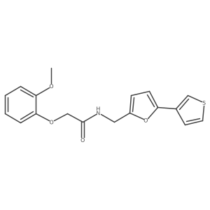 2-(2-methoxyphenoxy)-N-((5-(thiophen-3-yl)furan-2-yl)methyl)acetamide Structure
