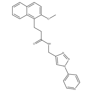 3-(2-methoxynaphthalen-1-yl)-N-((1-(pyridin-4-yl)-1H-1,2,3-triazol-4-yl)methyl)propanamide结构式