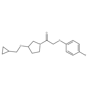 1-(3-(Cyclopropylmethoxy)pyrrolidin-1-yl)-2-((4-fluorophenyl)thio)ethanone结构式