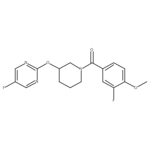 (3-Fluoro-4-methoxyphenyl)(3-((5-fluoropyrimidin-2-yl)oxy)piperidin-1-yl)methanone Structure