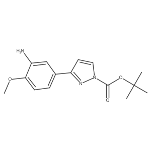 tert-Butyl 3-(3-amino-4-methoxyphenyl)-1h-pyrazole-1-carboxylate结构式