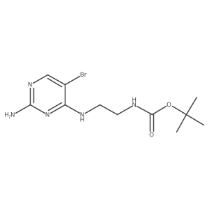 Tert-butyl (2-((2-amino-5-bromopyrimidin-4-yl)amino)ethyl)carbamate结构式