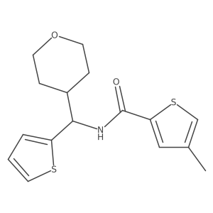 4-methyl-N-[(oxan-4-yl)(thiophen-2-yl)methyl]thiophene-2-carboxamide结构式