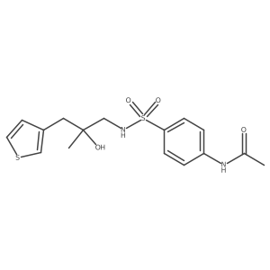 N-[4-({2-hydroxy-2-[(thiophen-3-yl)methyl]propyl}sulfamoyl)phenyl]acetamide Structure