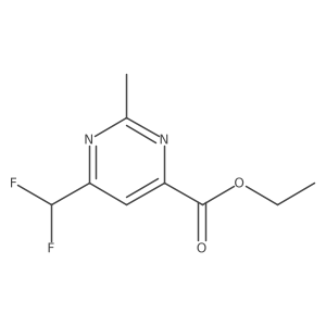 Ethyl 6-(difluoromethyl)-2-methylpyrimidine-4-carboxylate结构式