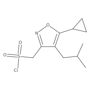 [5-Cyclopropyl-4-(2-methylpropyl)-1,2-oxazol-3-yl]methanesulfonyl chloride结构式