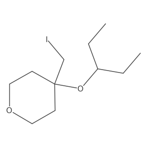 4-(Iodomethyl)-4-(pentan-3-yloxy)oxane Structure