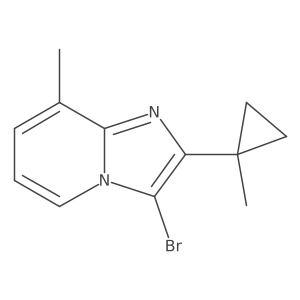 3-Bromo-8-methyl-2-(1-methylcyclopropyl)imidazo[1,2-a]pyridine结构式