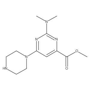 Methyl 2-(dimethylamino)-6-(piperazin-1-yl)pyrimidine-4-carboxylate结构式