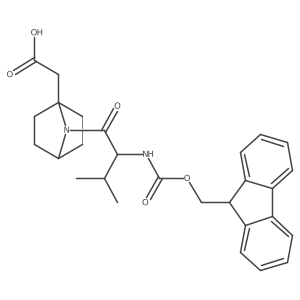 2-{7-[(2S)-2-({[(9H-fluoren-9-yl)methoxy]carbonyl}amino)-3-methylbutanoyl]-7-azabicyclo[2.2.1]heptan-1-yl}acetic acid Structure