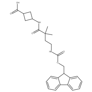 3-[4-({[(9H-fluoren-9-yl)methoxy]carbonyl}amino)-2,2-dimethylbutanamido]cyclobutane-1-carboxylic acid结构式
