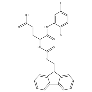 4-[(2-bromo-5-fluorophenyl)carbamoyl]-4-({[(9H-fluoren-9-yl)methoxy]carbonyl}amino)butanoic acid结构式