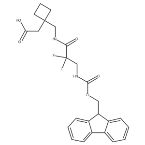 2-(1-{[3-({[(9H-fluoren-9-yl)methoxy]carbonyl}amino)-2,2-difluoropropanamido]methyl}cyclobutyl)acetic acid结构式