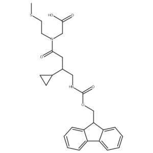 2-[3-cyclopropyl-4-({[(9H-fluoren-9-yl)methoxy]carbonyl}amino)-N-[2-(methylsulfanyl)ethyl]butanamido]acetic acid Structure