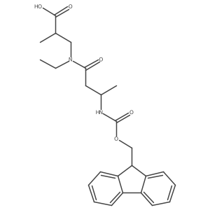 3-[N-ethyl-3-({[(9H-fluoren-9-yl)methoxy]carbonyl}amino)butanamido]-2-methylpropanoic acid Structure