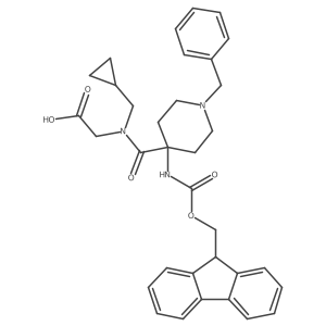 2-{1-[1-benzyl-4-({[(9H-fluoren-9-yl)methoxy]carbonyl}amino)piperidin-4-yl]-N-(cyclopropylmethyl)formamido}acetic acid Structure