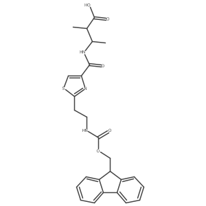 3-({2-[2-({[(9H-fluoren-9-yl)methoxy]carbonyl}amino)ethyl]-1,3-thiazol-4-yl}formamido)-2-methylbutanoic acid Structure