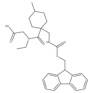 2-(N-ethyl-1-{1-[({[(9H-fluoren-9-yl)methoxy]carbonyl}amino)methyl]-4-methylcyclohexyl}formamido)acetic acid Structure