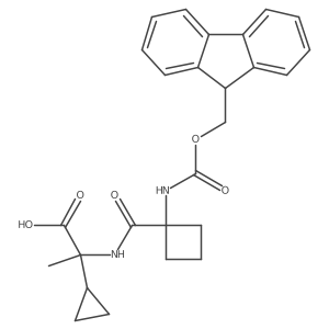 2-cyclopropyl-2-{[1-({[(9H-fluoren-9-yl)methoxy]carbonyl}amino)cyclobutyl]formamido}propanoic acid结构式